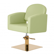 Парикмахерское кресло Тера, основание квадрат золото