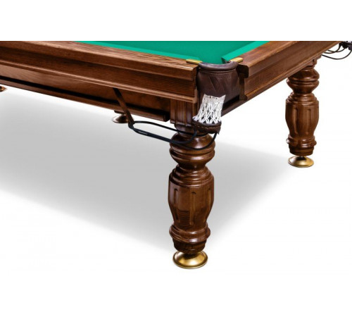 Бильярдный стол для пирамиды "Печора" (8 футов, 6 ног, под шар 60мм, 25мм камень) борта ясень