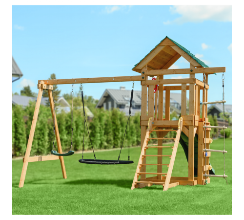 Детский игровой комплекс UNIX Kids (6 in 1) Dark Green