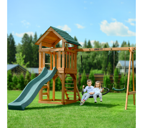 Детский игровой комплекс UNIX Kids (6 in 1) Dark Green